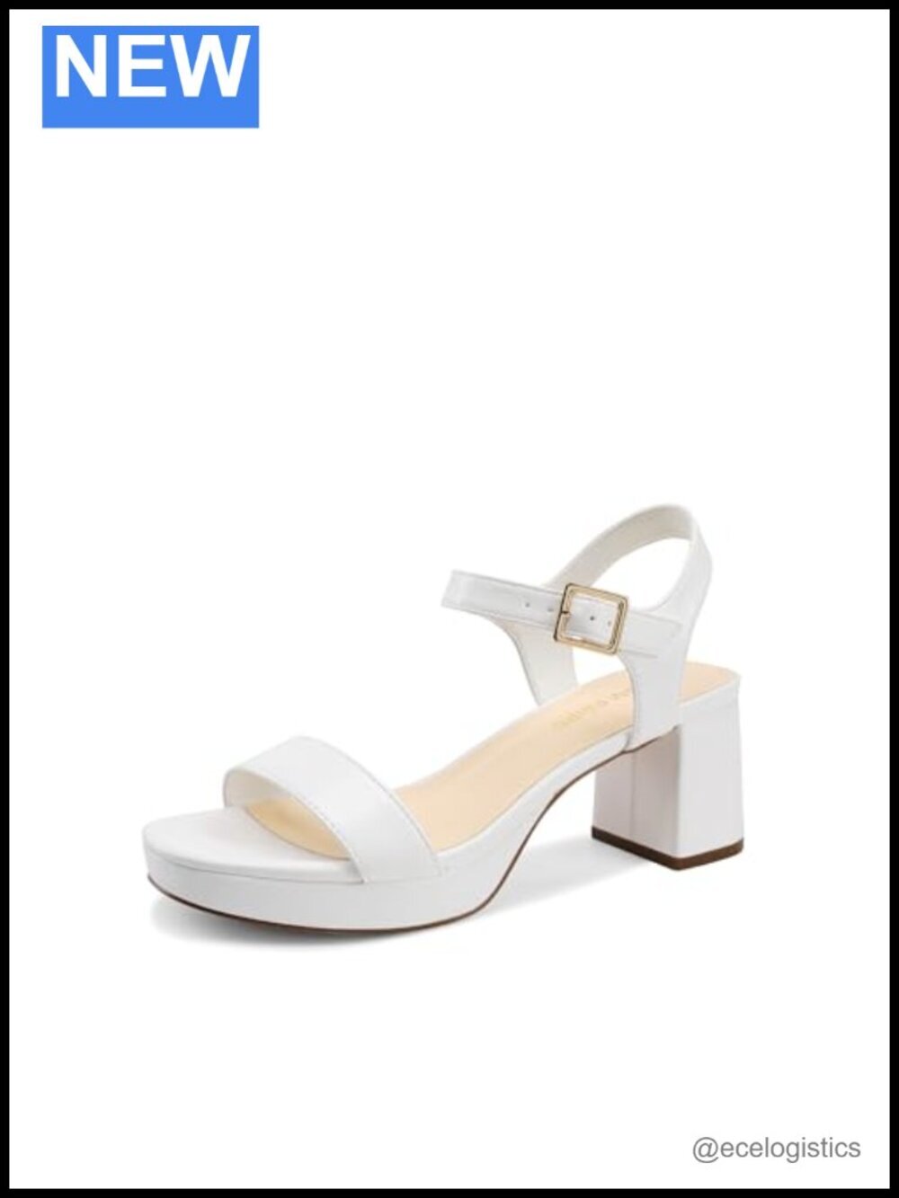 Platform Block Chunky Heels Sandals Open Square Toe Ankle Strap Heels Wedding
